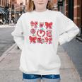 Valentine Teacher Coquette Bow Pencil Heart Book Girl Women Youth Crewneck Sweatshirt