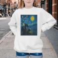 Van Gogh Starry Night Fantasy Reader Dragon Reading Book Youth Crewneck Sweatshirt