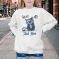 We'Re All Mad Here Cheshire Cat Alice Wonderland Book Kids Youth Crewneck Sweatshirt