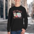 100 Days Of Coffee And Chaos Coquette Bow Book Apple Youth Crewneck Sweatshirt