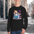 Adorable Book Lover Calico Cat With Reading Glasses Cute For Men Women Kids Youth Crewneck Sweatshirt Adorable Book Lover Calico Cat With Reading Glasses Cute For Men Women Kids Youth Crewneck Sweatshirt