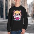 Adorable Book Lover Persian Cat With Reading Glasses Cute Youth Crewneck Sweatshirt Adorable Book Lover Persian Cat With Reading Glasses Cute Youth Crewneck Sweatshirt
