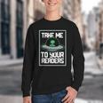 Alien Quote Take Me To Your Readers Sci-Fi Ufo Book Lover Youth Crewneck Sweatshirt