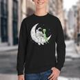 Astronaut Reading Book To Alien Moon Space Book Lover Men Youth Crewneck Sweatshirt