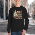 Book Tree All Is Calm Said No Teacher Ever Christmas Youth Crewneck Sweatshirt