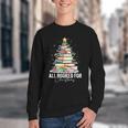 All Booked For Christmas Coquette Books Teacher Xmas Tree Youth Crewneck Sweatshirt