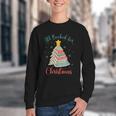 All Booked For Christmas Tree Book Bookish Christmas Youth Crewneck Sweatshirt