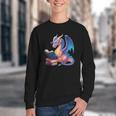 Bookworm Book Lover Women Girls Dragon Reading Youth Crewneck Sweatshirt