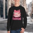 Coquette Bow All Booked For Valentine Book Lover Bookish Youth Crewneck Sweatshirt