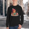 Cozy Gingerbread Christmas Reading Book Xmas Snowflakes Fall Youth Crewneck Sweatshirt