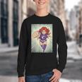 The Crimson Crescent 90s Retro Comic Book Superheroine Art Youth Crewneck Sweatshirt