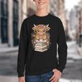 Cute Baby Highland Cow Reading Book Librarian Bookworm Youth Crewneck Sweatshirt