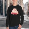 Cute Books And Coffee Crochet Valentines Day Tee For Couples Youth Crewneck Sweatshirt