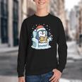 Cute Christmas Penguin Reading Book Cozy Winter Holiday Art Youth Crewneck Sweatshirt