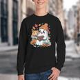 Cute Cozy Ghost Reading With Cat Book Lover Autumn Fall Youth Crewneck Sweatshirt Cute Cozy Ghost Reading With Cat Book Lover Autumn Fall Youth Crewneck Sweatshirt