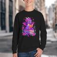 Cute Dragon Reading Books Bookworm Youth Crewneck Sweatshirt