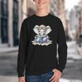 Cute Elephant Reading Universe Book Youth Crewneck Sweatshirt