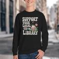 Cute Frog Support Your Local Library Librarian Book Lover Youth Crewneck Sweatshirt