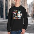 Cute Ghost Book Halloween Spooky Boo School Art Teacher Youth Crewneck Sweatshirt
