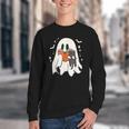 Cute Ghost Reading Book Spooky Season Halloween Costume Kids Youth Crewneck Sweatshirt