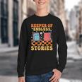 Cute Librarian Library Book Lover Keeper Of Endless Stories Youth Crewneck Sweatshirt