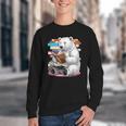 Cute Polar Bear Is Reading a Book Reading Polar Bear Youth Crewneck Sweatshirt