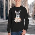 Cute Reading Bunny With Glasses Books Reader Book Bookworm Youth Crewneck Sweatshirt