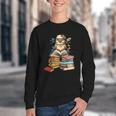Cute Reading Chicken With Glasses Books Bookworm Reader Book Youth Crewneck Sweatshirt