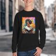 Educated Afro Girl Reading Book Lover History Month Youth Crewneck Sweatshirt