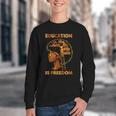 Education Is Freedom Teacher Book Black History Month Youth Crewneck Sweatshirt