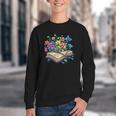 Enchanted Open Book With Blooming Flowers Youth Crewneck Sweatshirt
