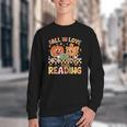 Fall In Love With Reading Autumn Pumpkin Teacher Book Lover Youth Crewneck Sweatshirt