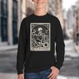 Floral The Reader Tarot Card Skeleton Reading Book Youth Crewneck Sweatshirt Floral The Reader Tarot Card Skeleton Reading Book Youth Crewneck Sweatshirt