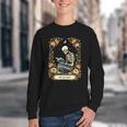 Floral Tarot Card The Reader Skeleton Reading Book Youth Crewneck Sweatshirt
