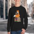Fox Books Read Reading Librarian America Men Women Kids Youth Crewneck Sweatshirt
