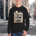 Ghost Book Reading Books Lover Teacher Happy Halloween Youth Crewneck Sweatshirt