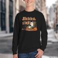 Ghost Library Reading Books Halloween Men Women Kids Youth Crewneck Sweatshirt