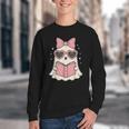 Ghost Reading Book Halloween Cat Lover Youth Crewneck Sweatshirt Ghost Reading Book Halloween Cat Lover Youth Crewneck Sweatshirt