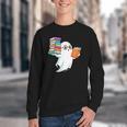 Ghost Reading Books Halloween Library Youth Crewneck Sweatshirt