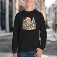 Gingerbread Reading Book Lovers Christmas Bookworm Librarian Youth Crewneck Sweatshirt