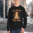Halloween Fully Booked This Fall Book Ginger Cat Reading Youth Crewneck Sweatshirt
