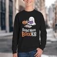 Halloween Teacher Women Cute Reading Ghost Read More Books Youth Crewneck Sweatshirt Halloween Teacher Women Cute Reading Ghost Read More Books Youth Crewneck Sweatshirt