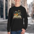Helping Little Minds Grow Floral Book Education SPED Teacher Youth Crewneck Sweatshirt
