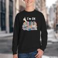 I'm OK Books Pile Books Stack Bibliophile Bookisk Youth Crewneck Sweatshirt