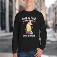 Just a Girl Who Loves Cats And Books Reading Cat & Bookworm Youth Crewneck Sweatshirt