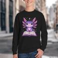 Kawaii Axolotl Cute Axolotls Reading Book Youth Crewneck Sweatshirt