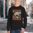 Library Halloween Book Lover Ghost With Books Youth Crewneck Sweatshirt