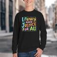 Literacy And Justice For All Protect Banned Books Library Youth Crewneck Sweatshirt Literacy And Justice For All Protect Banned Books Library Youth Crewneck Sweatshirt