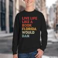 Live Life Like A Book Florida Would Ban Vintage Pride Month Youth Crewneck Sweatshirt