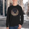 Moon Book Bookshelf Library Coffee Cup Star Stars Pattern Youth Crewneck Sweatshirt